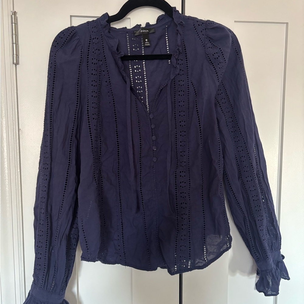 Aqua Midnight Blue Blouse - Picture 8 of 8